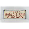 Image 1 : 1933 Worlds Fair Chicago License Plate Topper
