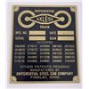 Image 1 : Differential Steel Car Company Data Plate