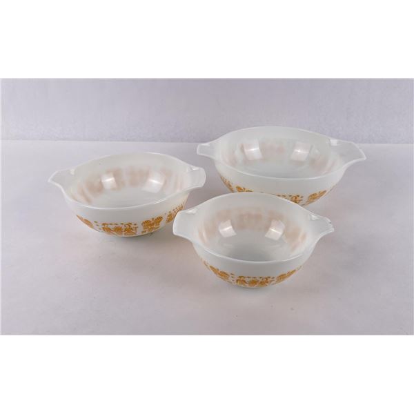 Pyrex Pumpkin Amish Butterprint Mixing Bowls