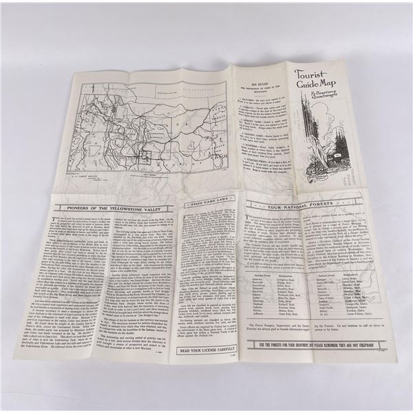 Yellowstone Quadrangle Tourist Guide Map