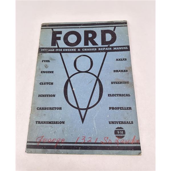 Ford 1937 and 1938 Engine & Chassis Repair Manual