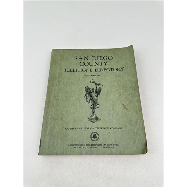 San Diego County Telephone Directory 1942