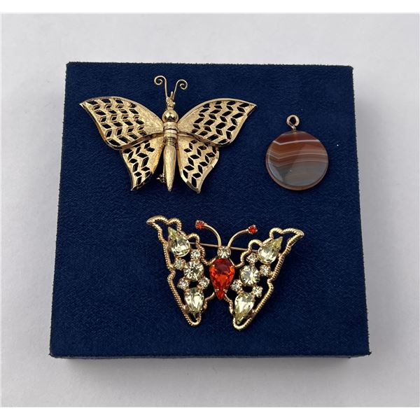 Costume Jewelry Rhinestone Butterfly Brooches