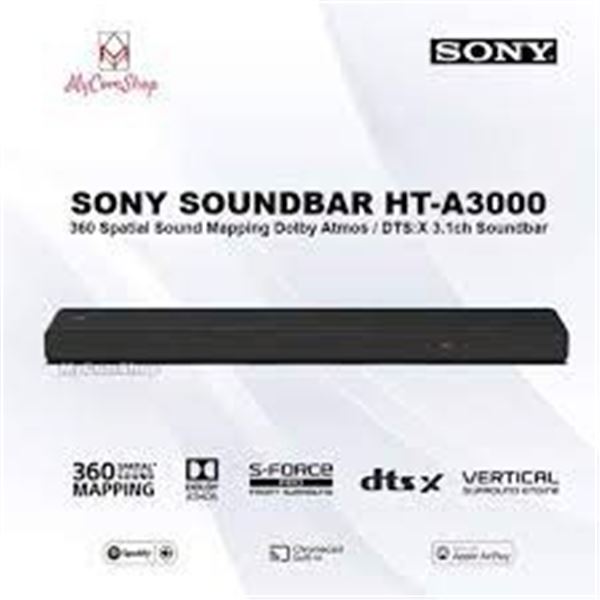 Sony HT-A3000 3.1ch Dolby Atmos Soundbar Surround Sound Home Theatre with DTS:X and 360 Spatial Soun