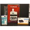 Image 1 : Group of 4 NEW assorted electronic items - includes CP1200DII Commercial Desktop Calculator Canon / 