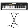 Image 1 : NEW Casio - CT-S100 61-Key Electric Keyboard - Black w/ On-Stage X-Style Keyboard Stand (KS7190)