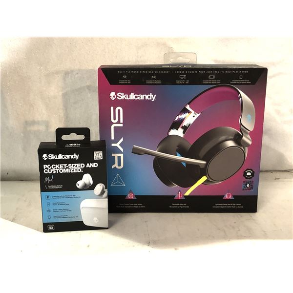 Group of 2 Skullcandy Mod earbuds & wired SLYR gaming headset