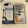 Image 2 : Group of misc electronics including - usbc windows docking cable, 2x 6' HDMI cable, 25 W PD adapter,