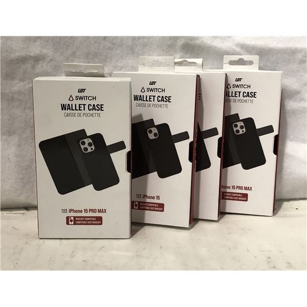 Group of 2 iPhone 15 pro max wallet case & 2 iPhone 15 wallet case