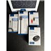 Image 2 : Group of 5 new assorted items - Insignia wireless optical mouse w/ mouse pad/ RCA couplers/ mini dis