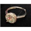 Image 1 : GRA CERTIFIED RING WITH 2.00 CARAT MOISSANITE VVS D COLORED MOISSANITE SET IN 925 SILVER WITH 35 CUB