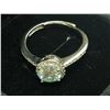 Image 1 : STERLING SILVER RING WITH 1.00 CARAT MOISSANITE VVS D SET IN 925 SILVER WITH 35 CUBIC ZIRCONIUM IN H