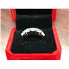Image 2 : 5 FULL CUT ROUND BLUE TONE MOISSANITE VVS WEIGHING A TOTAL 2.60 CARAT TOTAL SET IN SILVER PLATED RIN