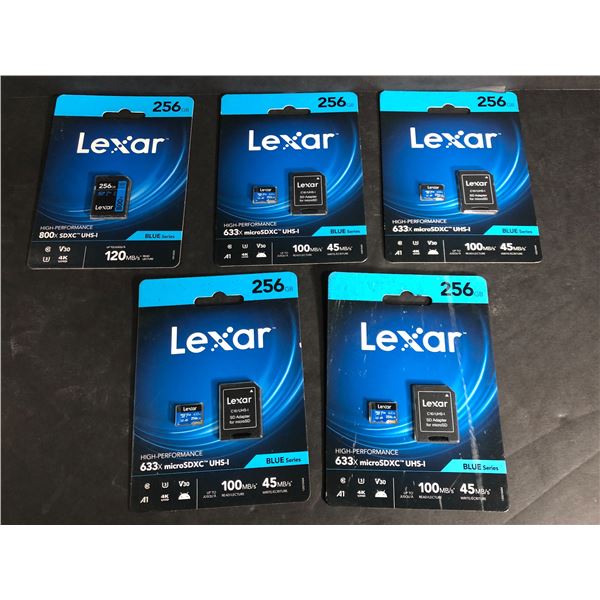 NEW Group of 5 Lexar microSDXC UHS-I