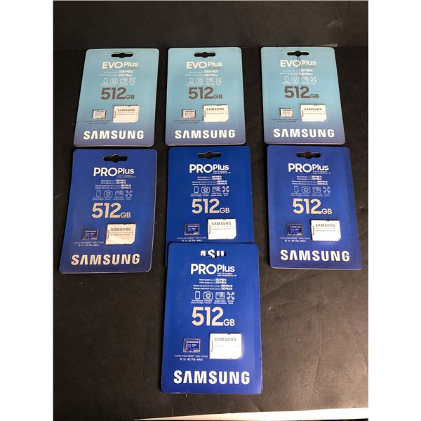 NEW Group of 7 Pro plus 512GB w/ SD adapter & Evo plus 512GB w/ SD adapter