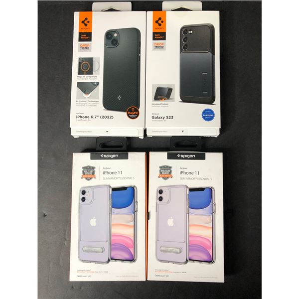 NEW Group of 4 Spigen iPhone & Samsung cases
