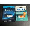Image 2 : NEW Bag of approx. 15 Phillips/Lexar/SanDisk 128gb USB stick