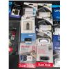 Image 2 : Group of NEW USB sticks (128GB, 64GB, etc...), MicroSD card w/adapters, etc...