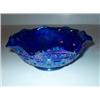 Image 1 : BLUE CARNIVAL GLASS BOWL