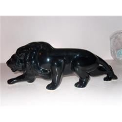 BLACK LION FIGURINE