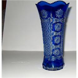 BLUE CUT-PRESSED VASE