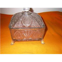 PRESSED GLASS ANTIQUE CANDY DISH