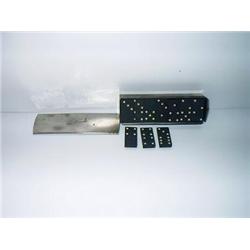 ANTIQUE DOMINOES MADE OF SLATE, ( GERMANY)