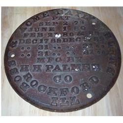CAST IRON CHURN COVER --9-2-1879