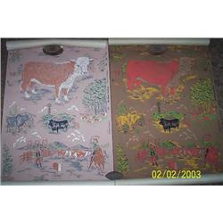 VINTAGE WESTERN WALLPAPER ( 2 ROLLS)