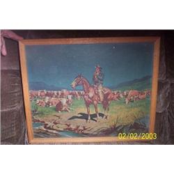 NORM SAUNDERS ORIGINAL PRINT ON LINEN CANVAS