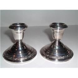 PAIR SILVER CANDLEHOLDERS