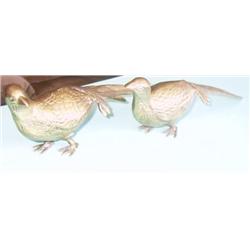 PAIR OF  BRASS PHEASANTS