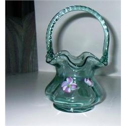 HANDPAINTED FENTON BASKET