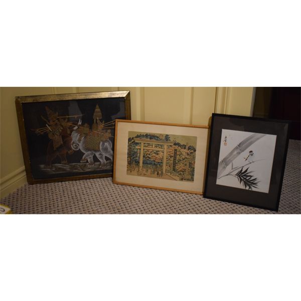 3 Pieces Framed Japanese Art