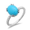 Image 1 : 2.21ct Turquoise 14 K White  Gold Ring
