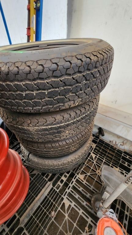 Set of 3 P225/75 R15 tires w/ 4 steel rims