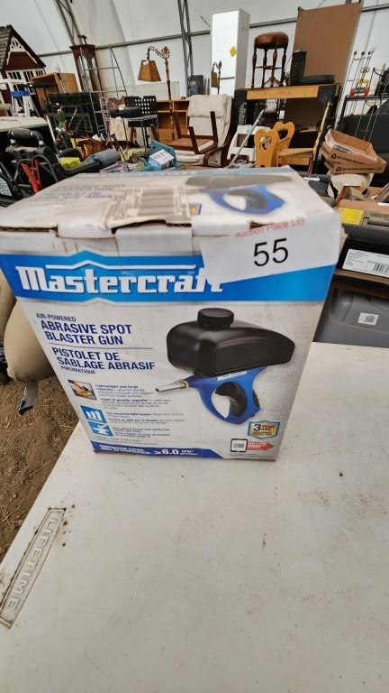 Mastercraft abrasive spot blaster gun, tool box