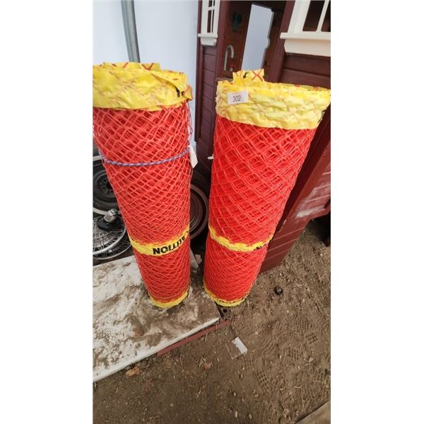 2 rolls of orange nylon snow  fencing