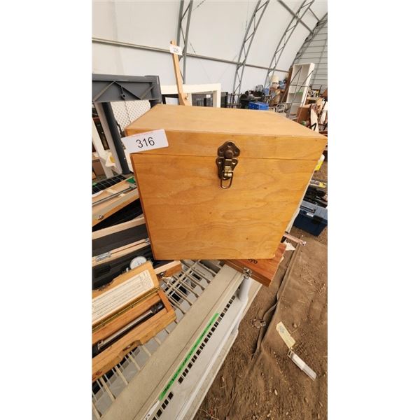 Wood box, aluminum angle iron pieces etc