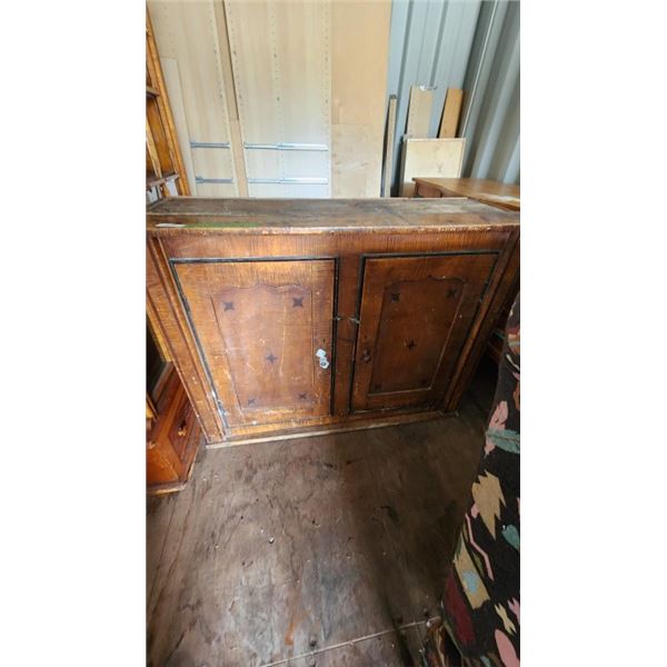 Antique Wooden wall cabinet 50Wx17Dx37H