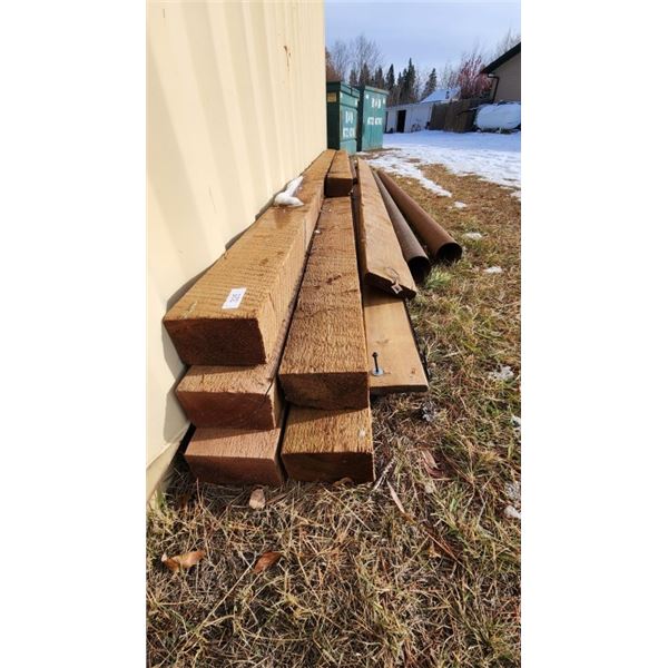 5pcs 6" x 6" x 4" x 16' Lumber/ 2pcs 4" x 10' pipe