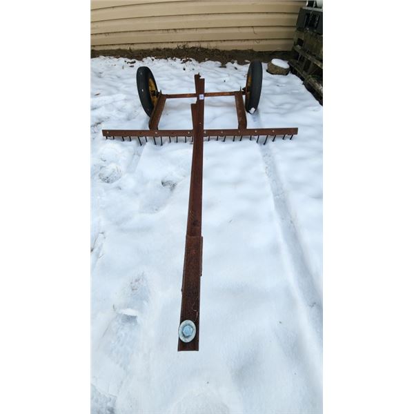 Home made dethatcher trailer/pull behind