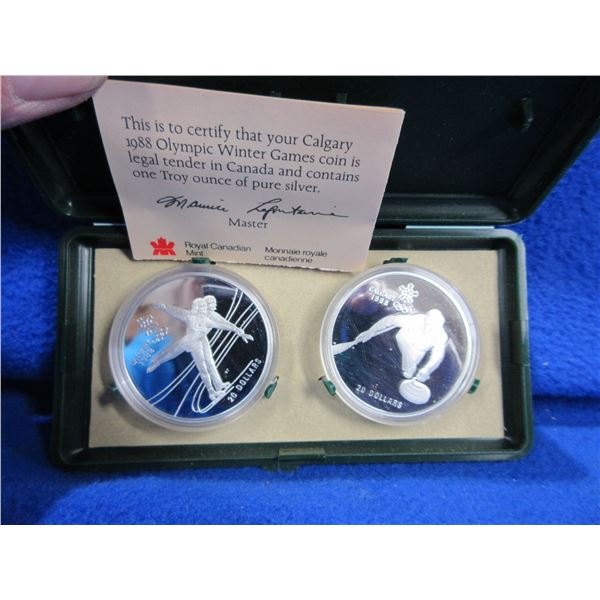 1987 Two $20 Coin Proof Set - 1988 Calgary Olympics