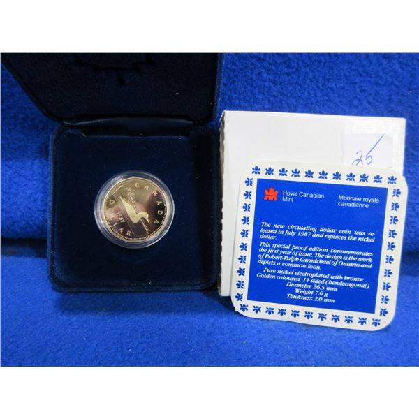 1987 Canadian Loonie Proof Coin - In Original Box