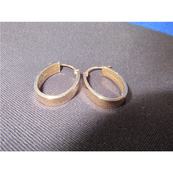 Gold Loop Earrings, 10 Karat, 3.5 Grams Total Weight