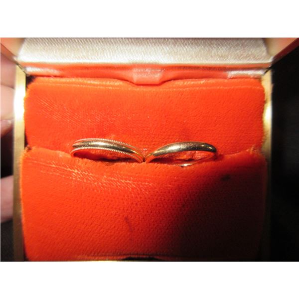 Set of Two Gold Bands, 10 Karat & 14 Karat - Both Size 4-3/4