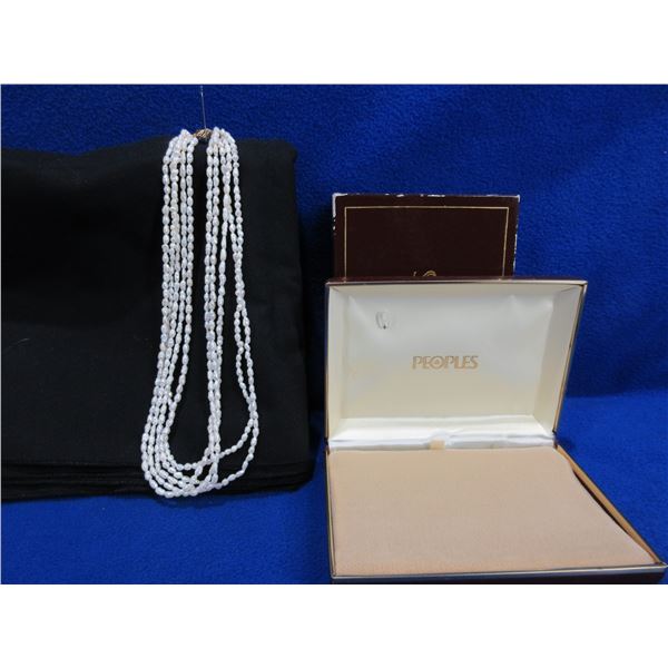 5 Strand Pearl Choker 16", 29.4 Gram Total Weight