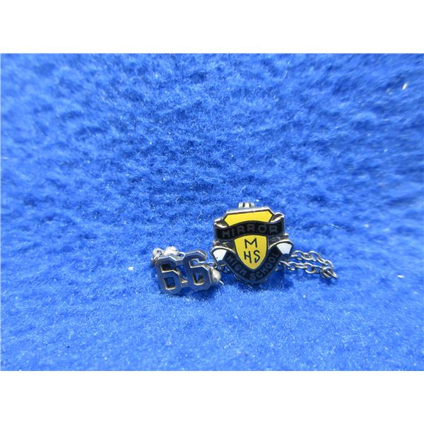 Vintage 1966 Sterling Silver Tie Tack - Mirror High School