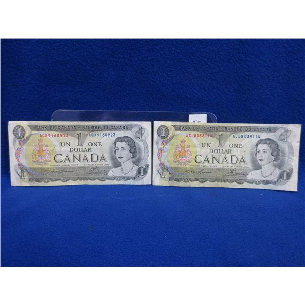 1973 Canadian $1 Paper Note - Set of Two