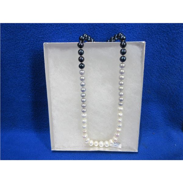 Fresh Water Pearl 17.5" Tri-Color Necklace - 8mm N100